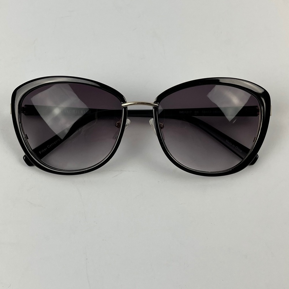 Isaac Mizrahi New York Cat Eye Sunglasses Black Gold